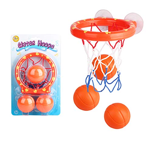 NATUCE Juguetes de baño,Mini Baloncesto aro Set & 3 Pelota con Ventosa Fuerte Interior al Aire Libre, Regalos para Bebé Niños Niñas