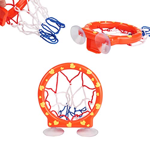 NATUCE Juguetes de baño,Mini Baloncesto aro Set & 3 Pelota con Ventosa Fuerte Interior al Aire Libre, Regalos para Bebé Niños Niñas