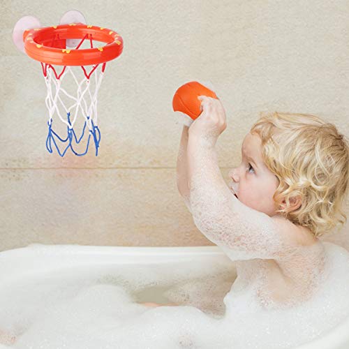 NATUCE Juguetes de baño,Mini Baloncesto aro Set & 3 Pelota con Ventosa Fuerte Interior al Aire Libre, Regalos para Bebé Niños Niñas