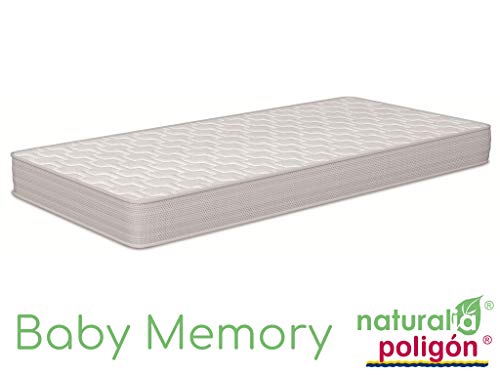 NATURALIA - Colchón Cuna Baby Memory visco, Talla 117x57cm, Color Blanco/Gris