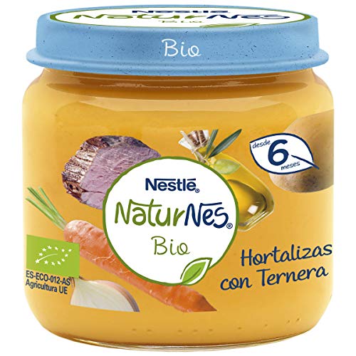 Naturnes Bio Puré Hortalizas con Ternera Tarrito para Bebés Desde 6 Meses 190 g