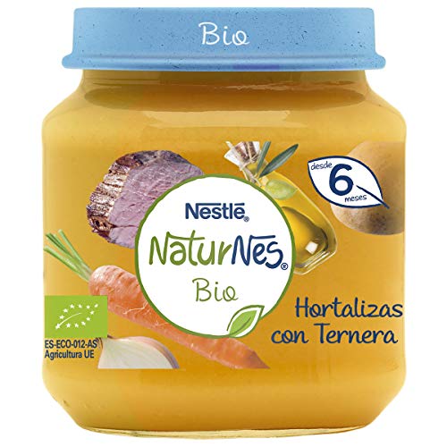 Naturnes Bio Puré Hortalizas con Ternera Tarrito para Bebés Desde 6 Meses 190 g