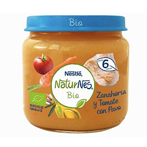 Naturnes Bio Puré Zanahoria, Tomate Y Pavo Tarrito Para Bebés Desde 6 Meses 190 g