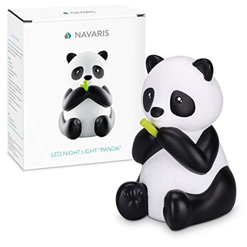 Navaris Lámpara LED de oso panda - Luz de noche con luz blanca y cambio de color para mesita de noche - Luz con forma de panda para bebé niño