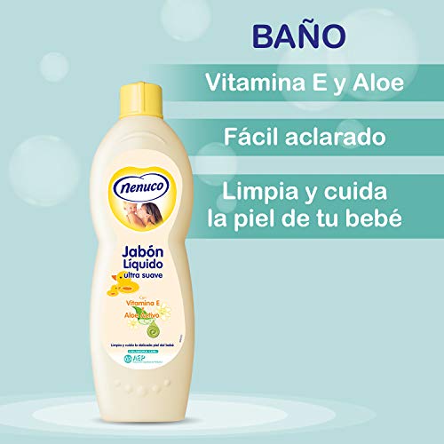 Nenuco Canastilla Regalo Bebé Recién Nacido con colonia, toallitas, jabón de baño, leche hidratante, champú, pasta al agua eryplast y cesta