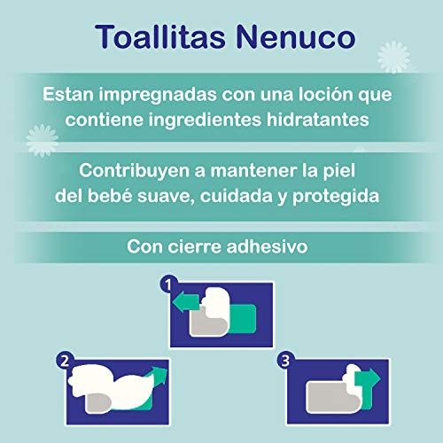 Nenuco Dermosensitive - Toallitas bebé para pieles sensibles, sin alcohol - 216 unidades