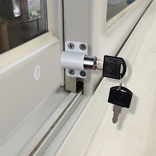 Neoteck 4 Piezas Cerraduras de la Ventana/Puerta para Niños Restrictor de Ventana Corrediza de Cerradura de Seguridad con Cerradura y Llave para Familia y la Escuela