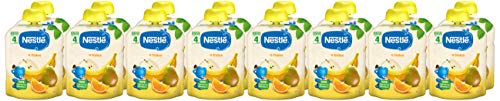 Nestlé Bolsita de puré de frutas, variedad 4 Frutas - Para bebés a partir de 4 meses - Paquete de 16 bolsitasx90g