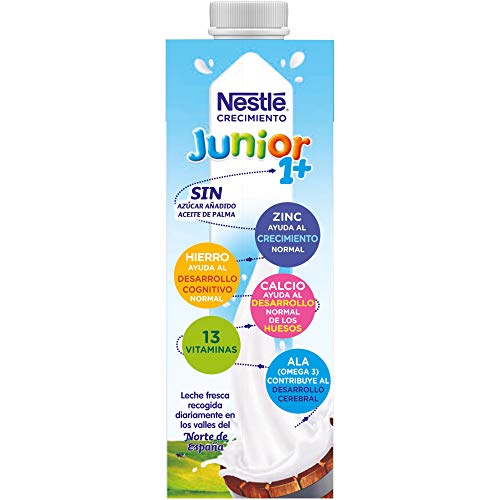 NESTLÉ JUNIOR 1+ Original - Leche para niños a partir de 1 año - 1L