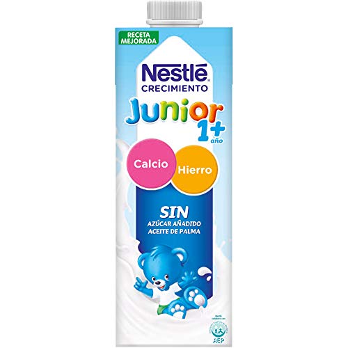 Nestlé Junior 1+ Original - Leche para niños a partir de 1 año - 6x1L, sin azúcar añadido ni aceite de palma