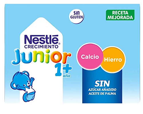 Nestlé Junior 1+ Original - Leche para niños a partir de 1 año - 6x200ml, sin azúcar añadido ni aceite de palma