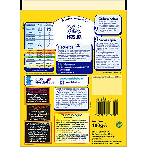 Nestlé Junior Alimento elaborado a base de cereales, galletas - 180 gr