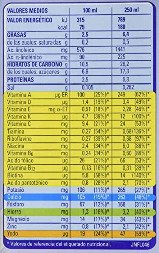 Nestlé Junior Crecimiento 2+ Galleta María - Leche para niños a partir de 2 años - 6 x 1 L, sin aceite de palma