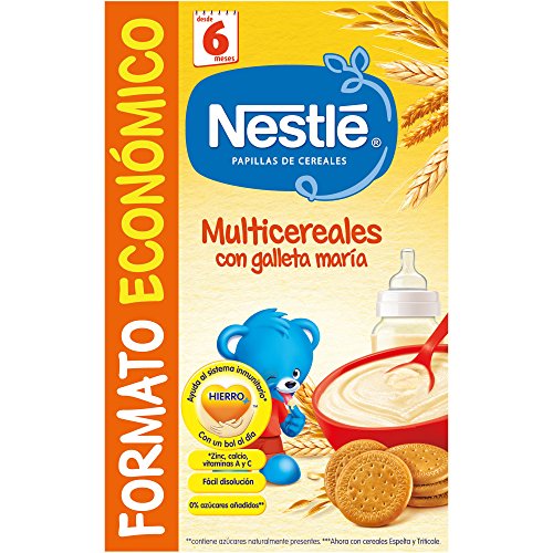 Nestlé - Multicereales con galleta María - Papilla de cereales instantánea de fácil disolución - 500 g