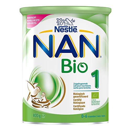 Nestlé NAN Bio 1 Leche en polvo para lactantes, fórmula para bebés, desde el nacimiento -  800 gr