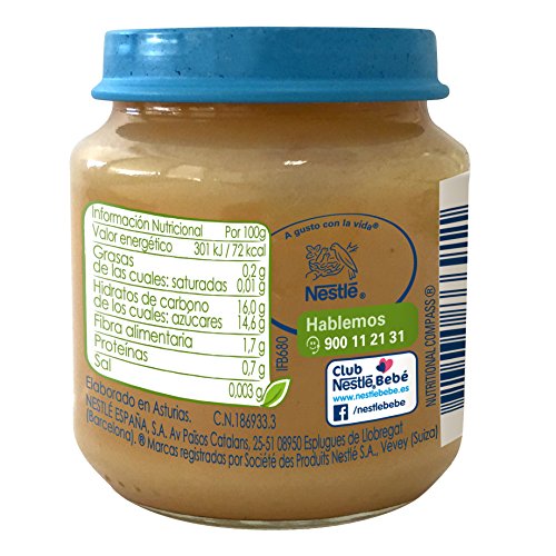 NESTLÉ NATURNES BIO - Puré de Manzana y Plátano -  Puré Para bebés - Paquete de 6x120g (BIO)