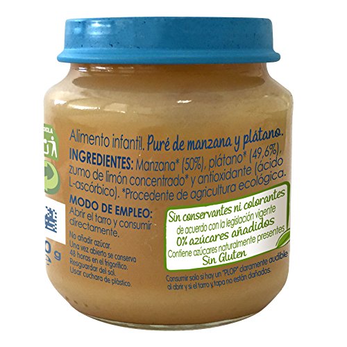 NESTLÉ NATURNES BIO - Puré de Manzana y Plátano -  Puré Para bebés - Paquete de 6x120g (BIO)