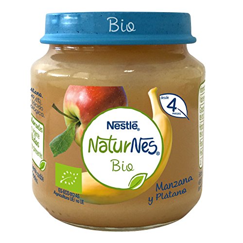 NESTLÉ NATURNES BIO - Puré de Manzana y Plátano -  Puré Para bebés - Paquete de 6x120g (BIO)