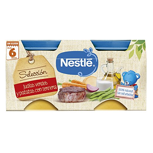 Nestlé Naturnes - Selección Judías Verdes y Patatas con Ternera - A partir de 6 meses - 2 x 200 g