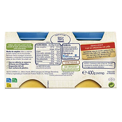 Nestlé Naturnes - Selección Puré De Verduritas con Pollo - A partir de 6 meses - 2 x 200 g