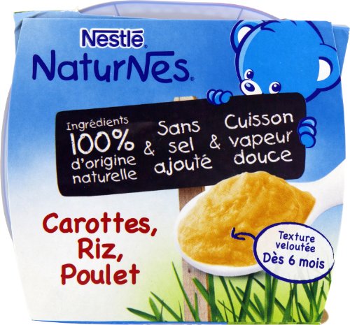 Nestlé Nestle Naturnes Selecciones De Pequeñas Macetas Zanahorias, Arroz, Pollo Granjero -Lot 2 -Desde 6 Meses