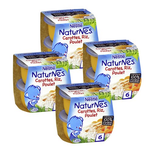 Nestlé Nestle Naturnes Selecciones De Pequeñas Macetas Zanahorias, Arroz, Pollo Granjero -Lot 2 -Desde 6 Meses