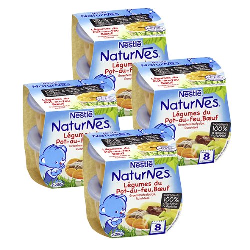 Nestlé Nestle Naturnes Selecciones Pequeñas Macetas Vegetal Bebé Pot-Au-Feu, Carne Y Finas Hierbas -Lot 2 -Desde 8 Meses