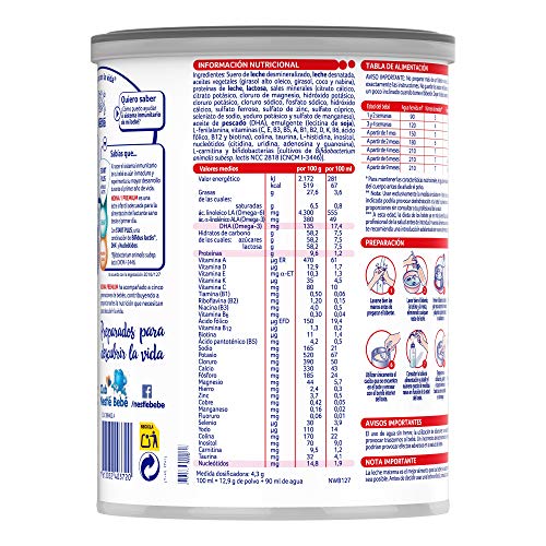 Nestlé NIDINA 1 - Leche para lactantes en polvo - Fórmula Para bebés - Desde el primer día - 800g