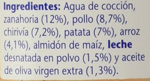 Nestlé Purés - Tarrito de puré de verduras y carne, variedad Arroz blanco con Pollo - Para bebés a partir de 6 meses - Paquete de 6 Tarritos de 250g