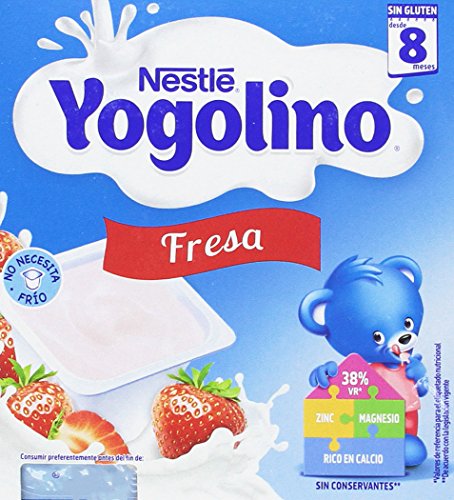 Nestlé Yogolino Postre Lácteo con Fresa, Para Bebés a Partir de 8 Meses, Paquete de 6x4 Tarrinas de Postre Lácteo de 100g