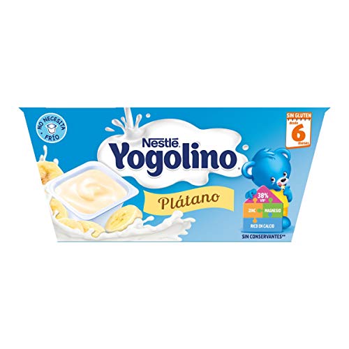 Nestlé Yogolino Postre lácteo con Plátano, Para bebés a partir de 6 meses, Paquete de 6x4 tarrinas de 100g