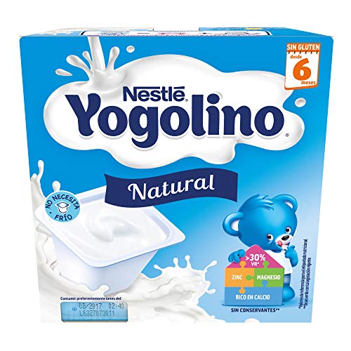 Nestlé, Yogolino Postre lácteo Natural para bebés a partir de 6 meses, Pack of 6 (4x100g)