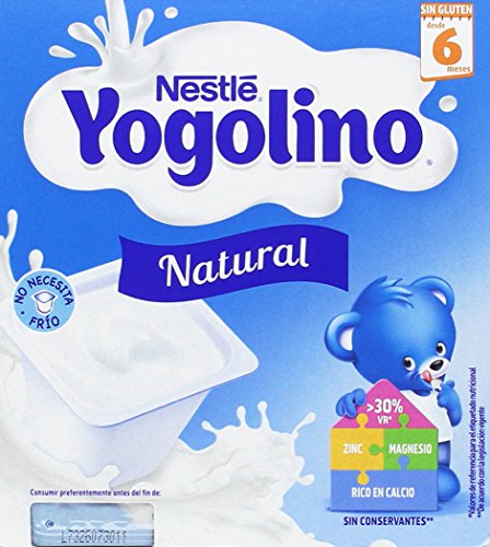 Nestlé, Yogolino Postre lácteo Natural para bebés a partir de 6 meses, Pack of 6 (4x100g)