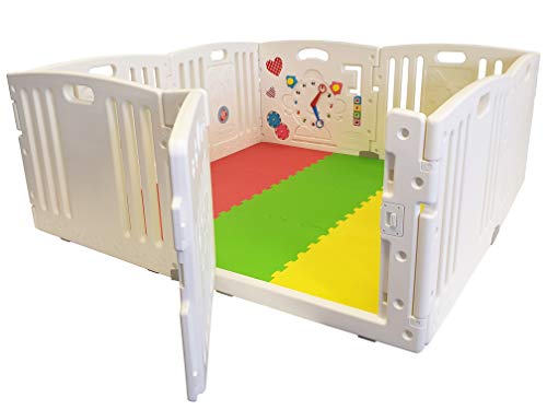 NEW Venture ALL STARS Baby Playpen | 8 Pcs Including Fun Activity Panel | Fitted Floor Mats And Bright Coloured Play Balls | Strong And Duable - Made From High Quality Non-Toxic Materials