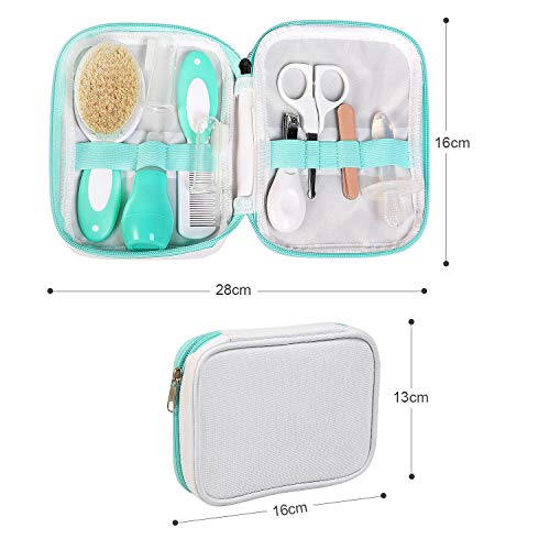 NEWSTYLE Set Para El Cuidado Del Bebé,12 Unids Bebé Kit de Cuidado Diario Conveniente Bebé Kit de Aseo Nail Clipper Tijeras Cepillo de Pelo Peine Manicura