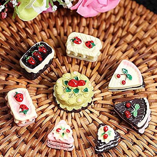 NiceButy 8pcs Mini Torta decorazione del Dollhouse Play Food Set da cucina Torta di alimento di ciambelle di cucina del Dollhouse Decoration giocattolo di Divertimento per i Bambini