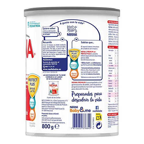 Nidina 3 Leche Infantil, Caja de 3 Latas - 2400 g