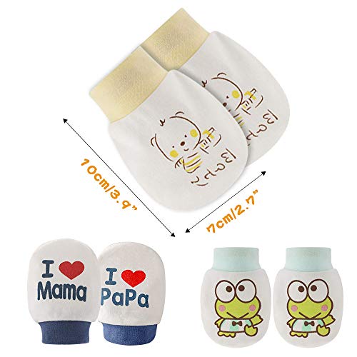 NOCHME Manoplas Para Bebé Recién Nacido, Niño Y Niña, 0 – 3 – 6 – 10 Meses, 3 Pares, Muy Suaves, Ajustables, Antiarañazos, Guantes Para Bebé Baby Anti Scratch Mittens Recien Nacido