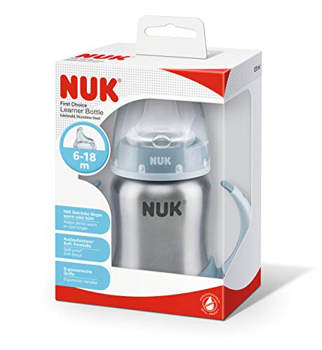 Nuk 10255254, Taza de Acero 6-18 Meses, Color azul