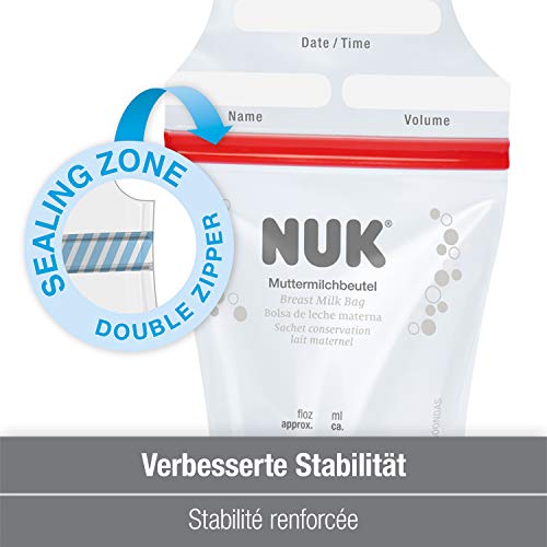 NUK bolsa de leche materna | 180 ml | 25 unidades