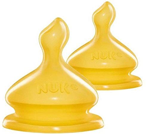 NUK First Choice+ - Pack de 2 tetinas de látex, talla M, 0-6 meses