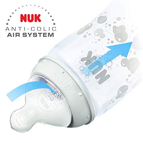 NUK First Choice+ Pezón de silicona con orificio de alimentación medio (paquete de 2), 0-6 meses