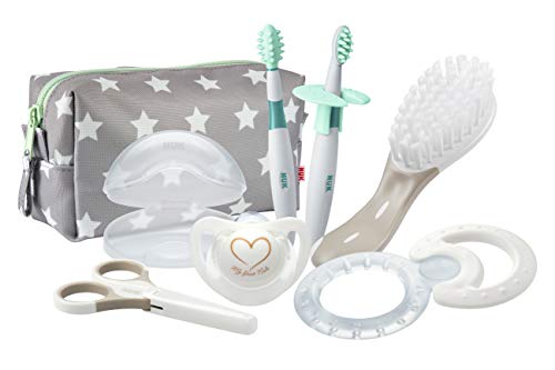 Nuk - Set de Bienvenida para Bebés - Neceser con Accesorios para la Rutina Diaria - 7 Productos