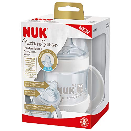 Nuk - Simply Natural, Taza Entrena con Válvula Anti-cólicos, sin Bisfenol A, de 6 a 18 Meses