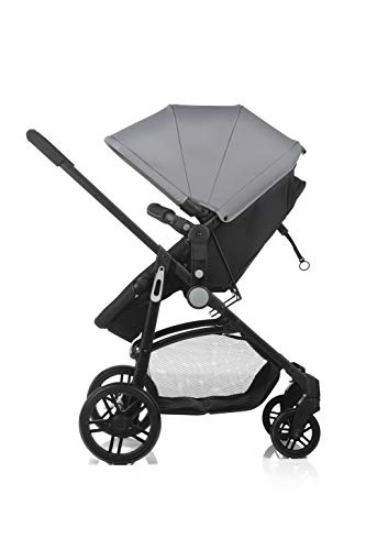 Nurse 262 574Roller Convert + Click - Silla de Paseo Convertible en Capazo + Portabebé 0+ Click, de 0 a 15 kg., con Bolso y Plástico de Lluvia, Color Antracita Mix