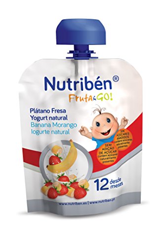 Nutribén Fruta And Go ! Plátano Fresa Yogurt Natural 1 Unidad 90 ml