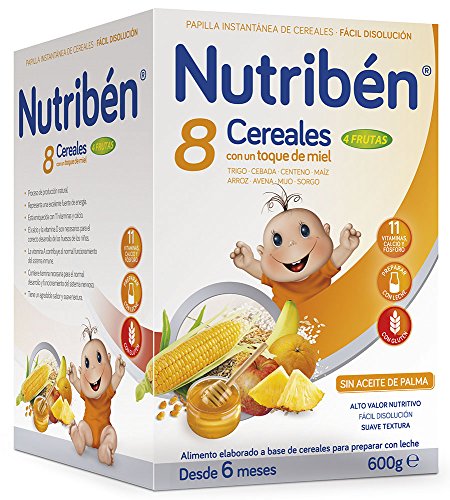 Nutribén Papilla 8 Cereales y Miel 4 Frutas - 600 gr