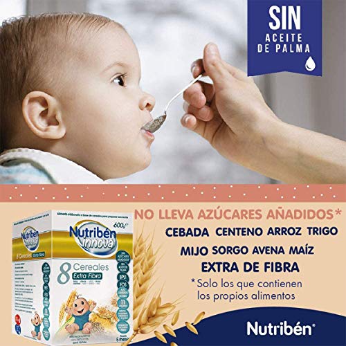 Nutribén Papillas Innova 8 Cereales Extrafibra, Desde Los 5 Meses, 600 Gr.