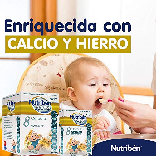 Nutribén Papillas Innova 8 Cereales Extrafibra, Desde Los 5 Meses, 600 Gr.