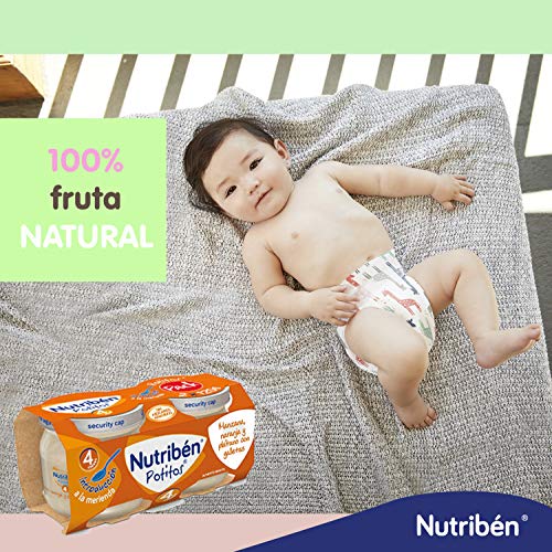 Nutribén Potitos Introducción A La Manzana, Naranja Y Plátano Con Galleta Desde Los 4 Meses, 2 Bipacks (4 X 120 Gr.)